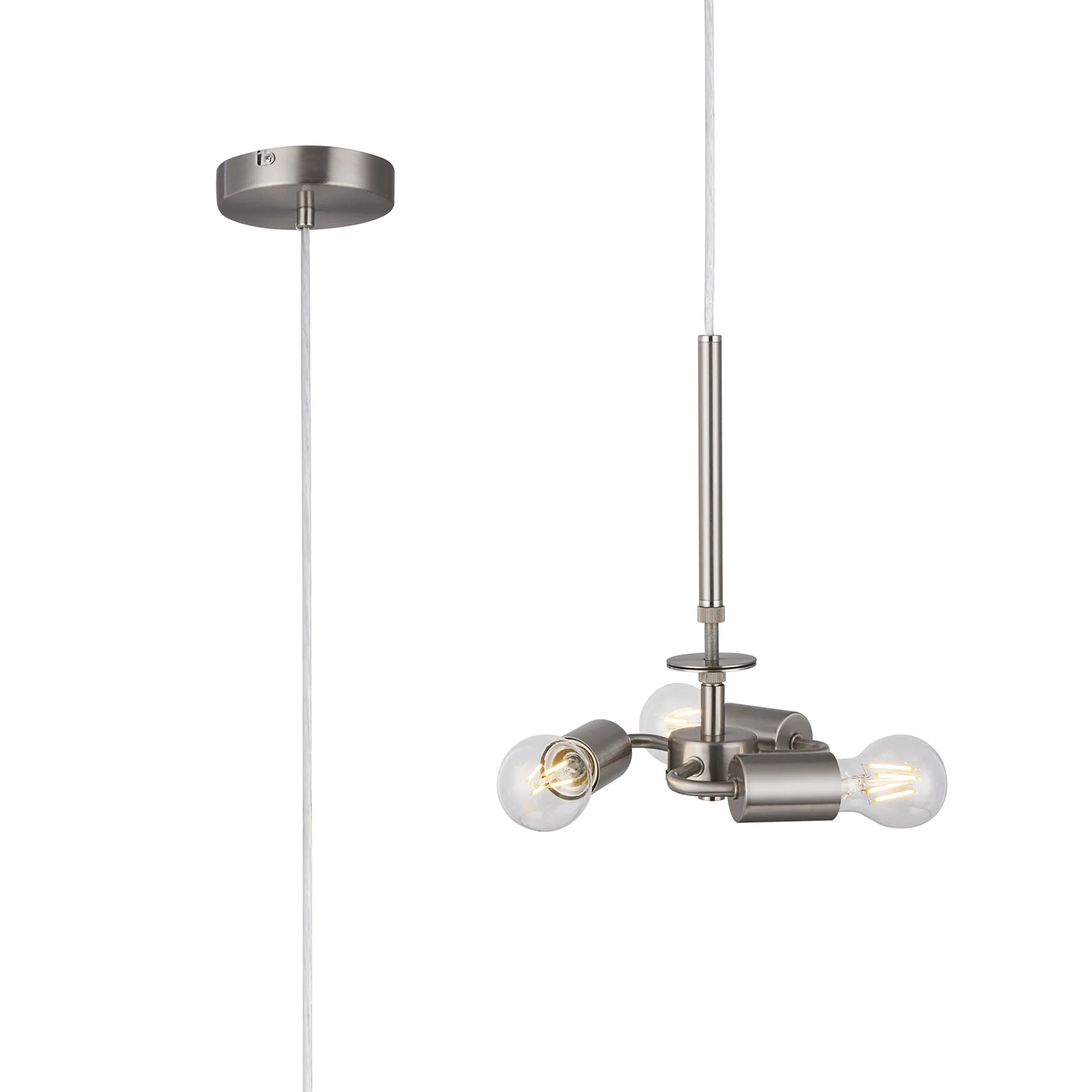 D0341  Baymont Pendant 3 Light Satin Nickel